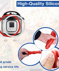 Mini 3 Qt Instant Pot Sealing Ring Set With Float Valve Caps 2 Pack Compatible With Duo Plus 3 Quart Duo Nova 3 Quart Duo 3 Quart Ultra 3 Quart LUX 3 Quart Replacement Gasket For Popular Pressure Cooker Models, red and clear silicone rings