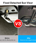 Comparison of Wrangler Sun Visor Clip Repair Kit Aluminum Alloy Before and After Installation for JK 2018 JL 2018 to 2024