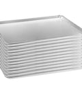 Stack of 12 Pro Grade Aluminum Baking Sheet Pan For Oven 18 Inch Long By 26 Inch Wide By 1 Inch Deep Cookie Sheet for bakery use
