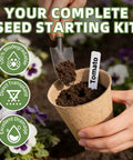 Biodegradable Seed Starter Pots Kit With 70 Plant Labels And 70 Pcs 3.15 Inch Peat Pots With Drainage Holes For Seedlings, Herbs, Vegetables And Flowers, No Transplant Shock Garden Starter Set with peat pot and label.