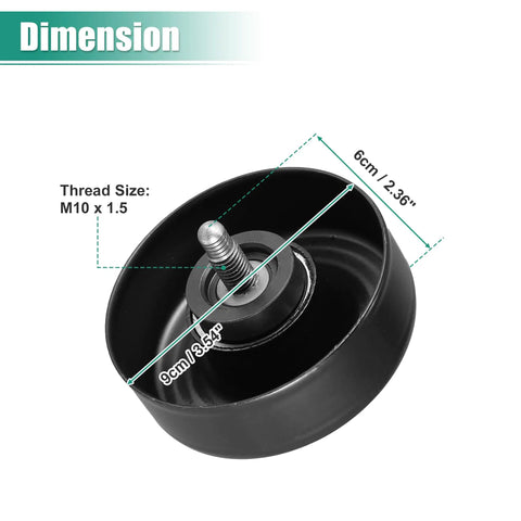Chevy Express Silverado 1500 2500 3500 Idler Pulley Kit With Bolt For GMC Savana Sierra 36299 showing dimensions and thread size