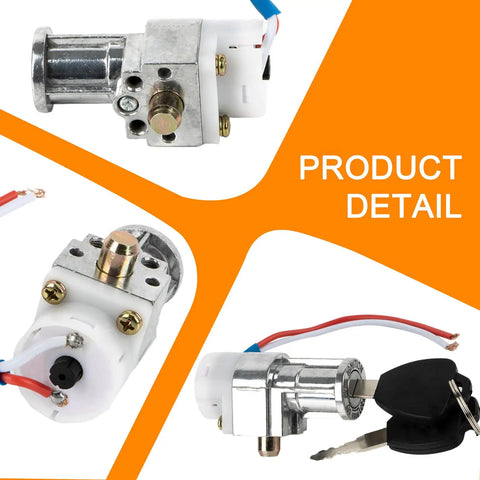 Big Head Key Switch For E Bikes And Motorized Rides Heavy Duty Battery Lock And Waterproof Ignition Switch With Anti Theft Lock Secure On Off Power Universal Cylinder For Electric Scooter Motorcycle ATV Includes 2 Keys