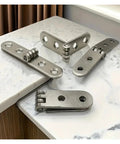 10 Pack Foldable Flush Hatch Hinges For Furniture And Desks, displayed on a marble surface.