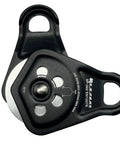 Front view of Heavy Duty Rescue Pulley With Swing Plate For Zipline And Climbing, 30kN Upgrade, 360 Degree Swivel, Boss Grade Aluminum Magnesium Alloy.