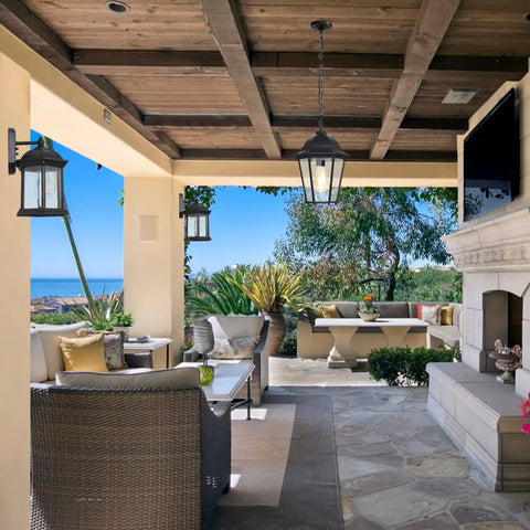 Outdoor Pendant Lights For Porch Black Hanging Lanterns With Adjustable Chain Create A Lit Weatherproof Aluminum Fixture