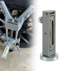 Universal Magnetic Camber Gauge For Dead Center Alignment And Sick Ride Stance Featuring Ballistic Magnet Grip on cast hubs, handheld tool.