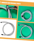 No Fuss Heavy Duty Garment Steamer Hose Replacement For High Temp Use Flexible PVC Nylon Tube Delivers Smooth Steam For Easy Ironing Tangling Free Performance Compatible With Most Steam Irons, shown with measuring caliper against green background, displaying texture and flexibility.