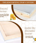 2 Pack Telescoping Beehive Cover Kit with Inner Covers, solid fir wood detail, weatherproof rain protection shown.