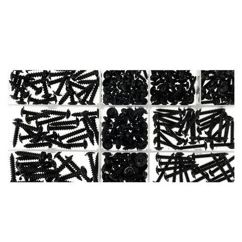 M3 Self Tapping Screws Set 500 Pcs Phillips Pan Head Carbon Steel for Woodworking and Furniture DIY Projects in compartments