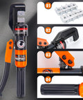 Workhorse Hydraulic Crimping Tool For 12 AWG To Two Zero Gauge Wire, 8 Ton Crimper With 9 Die Set And Ergonomic Handle For Electrical, Battery, And Welding Cables, Heavy Duty, Long Lasting Performance, with die set and swivel head
