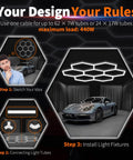 Hexagon Garage Light Tubes 2 Pack 7W LED Hexagon Tube Lights For Warehouse, Car Detailing Shop, Exhibition Hall, Gym And Workshop