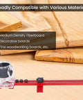 All In One Router Milling Groove Bracket And Circle Cutting Jig for Woodworking Pro Grade Aluminum Alloy shown on wood