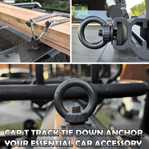 4 Piece Car Tie Down Anchors For T Slot Roof Rack M8 Stainless Steel Bolts securing cargo