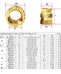 50 Pack Brass Heat Set Inserts M3 For Laptop Repairs And 3D Printing Projects dimensions with detailed measurements in mm.
