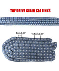 T8F Drive Chain 134 Links shown with link dimensions for 2 Stroke 43cc 47cc 49cc 50cc Pocket Bike Mini Chopper Dirt Bike ATV Quad Ebike