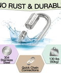 Five Pack M3 5 Stainless Steel Quick Link Chains One Eighth Inch D Shape Locking Quick Connectors with rust-proof features shown