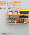 Heavy Duty Wall Mount Lumber Rack With Nine Level System Holds 1080 Lb For Garage Wood Storage, showing tools and materials.