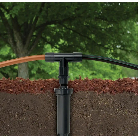 Drip Irrigation Conversion Kit For 5/8 Inch And 1/2 Inch Tubing With Built In Filter, 30 PSI Regulator, And Universal Easy Fit Tee