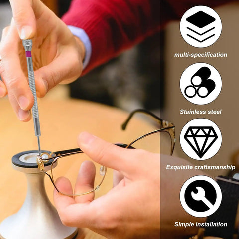 500 Pack Must Have Self Tapping Micro Screws M1.2 M1.4 M2 For Eyewear Watches Laptops And Electronics Stainless Steel Multi Purpose Repair Kit in use for eyewear repair