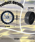 60 Piece Plastic Wheel Shaft Kit With 30 Round Rod Axles For DIY RC Cars And Model Toys, wheel measurements shown