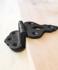Two Pack Black Wrought Iron Offset Cabinet Hinges Three Eighths Inch Hoosier Style Kitchen Cupboard Door Hardware