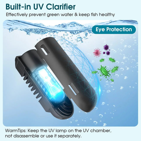 Built-in UV clarifier component of Pond Filter With Built In UV Clarifier And Water Pump Kit For Backyard Ponds And Water Features