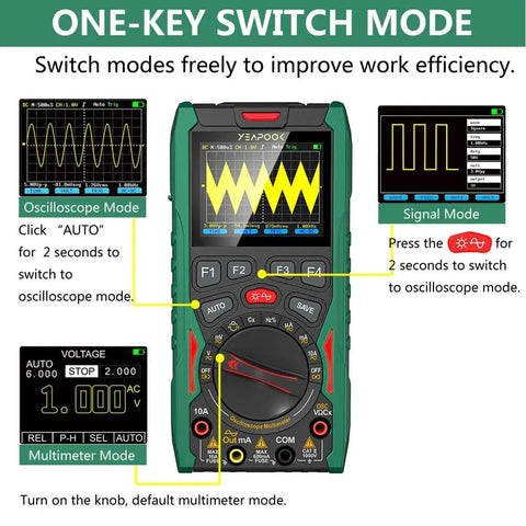 3 In 1 Handheld Oscilloscope Digital Multimeter And Signal Generator Portable Tool With 12 MHz Bandwidth And 50 MSa Per Second Sampling Rate