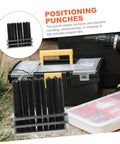 Pin Punch Set 28Pc Cylindrical Punches Drilling Tools Maintenance Kit outdoor view with toolbox and drill