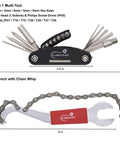 14 in 1 multi-tool with hex keys and chain whip from 38 Piece Bike Repair Tool Kit For Mountain Road And BMX Bikes With Storage Case