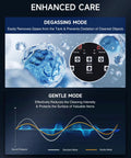 No Sweat Digital Ultrasonic Cleaner With Ample 3L Tank And Degas Plus Gentle Modes interface showing degassing and gentle mode features.