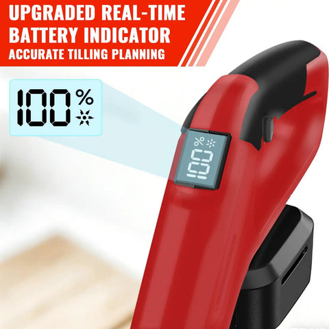 Cordless Tiller Cultivator For Easy Yard Work M18 Battery Compatible handle with battery indicator display