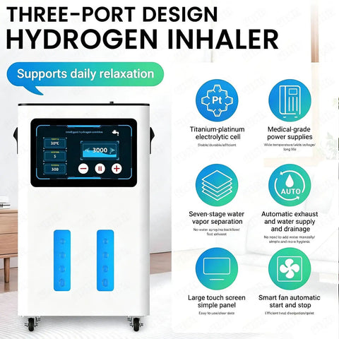 99.99 Percent Pure Hydrogen Generator And Inhalation Machine With Easy To Use Touchscreen Display, senior-friendly design