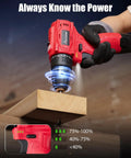 12V Brushless Cordless Drill Driver Set With 28 Nm Torque And 2.0Ah Battery For Home DIY Projects, Easy Handling, Quiet Operation, Spark Free Safety, Durable Compact Kit For Quick Precise Work, red drill on wood