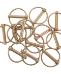20 Piece Heavy Duty Lynch Pin Set For Farm Trailers And Tow Hitches All Weather Trailer Safety Pin Kit Ideal For Boat Trailers Utility Gear And Equipment Durable Hitch Pin Clip Assortment, 20-piece gold steel pins