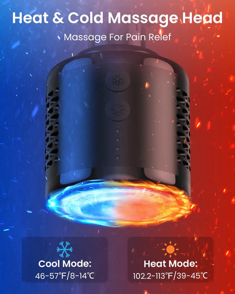 Heat And Cold Therapy Massage Gun With Deep Tissue Percussion For Muscle And Neck Pain Relief head with temperature settings