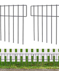 25 Pack Animal Barrier Fence For Garden, 17 Inch High By 27 Feet Long Rustproof Metal Wire Border Fence, install view