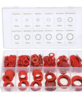 600 Pcs Red Steel Paper Fiber Flat Washers Kit With Ultrathin Gaskets And Insulation Washers Nut Bolt Set Corrosion Resistant Heavy Duty Hardware For Plumbing Automotive Pipes Decoration And DIY Projects, assorted sizes in case