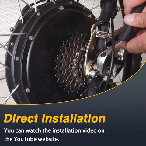 Universal Torque Arm Conversion Kit M14 For E Bike Front Or Rear Hub Motors being installed on a bicycle wheel