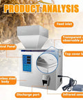 Automatic Digital Filling Machine With Precision Scale And Foot Pedal For Coffee Beans Seeds Powder Packaging Smart Doser showing control panel, feed inlet, and discharge port.
