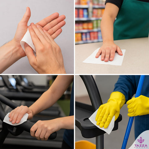 Bulk Wipes 4 Pack 1200 Count Durable Pre Saturated Cleaning Wipes for Gym Equipment, hands, counters, and gym machines.