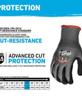 Precision Grip Cut Resistant Work Gloves For Tough Jobs With Textured Nitrile Coating For Wet Dry And Oily Surfaces
