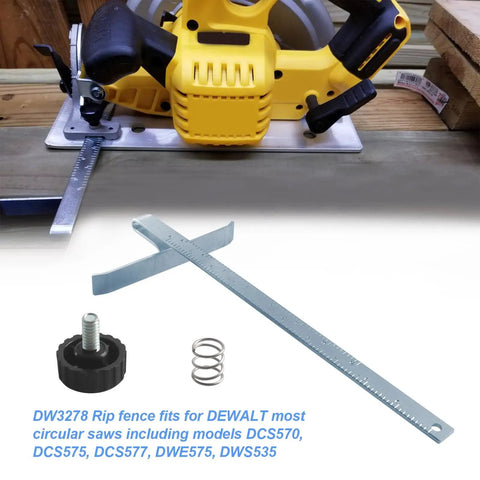 Rock Solid Circular Saw Rip Fence Guide for Flawless Straight Cuts No Sweat Install Fits Dcs570 Dcs575 Dcs577 with DW3278 adapter.
