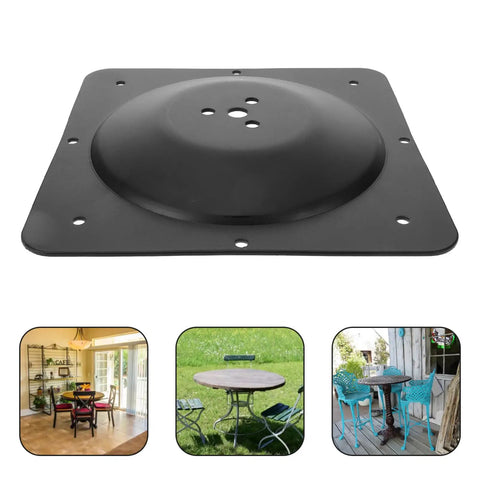 Heavy Hitter Iron Table Leg Mount Brackets To Fix Wobbly Furniture Legs No Sweat Diy Replacement Hardware Rock Solid Connector Plates view of black iron plate suitable for furniture support.