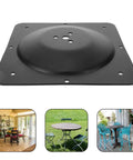 Heavy Duty Cast Iron Coffee Table Leg Connector Plate With Five Holes Secure Mounting Design for Zero Wobble Furniture Leg Attachment, top view.
