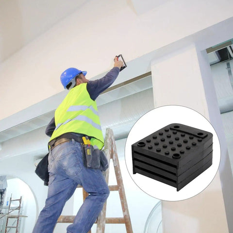Anti Slip Rubber Stilt Pads With 4 Durable Soles And 16 Screws For Rock Solid Stability near worker on ladder