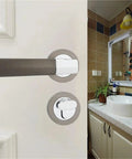 Quiet Door Lock Set For Bedroom Security Handle Lock Indoor Zinc Alloy Lockset With Keyed Entry displayed in bathroom setting