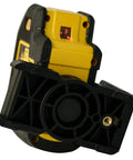 Professional Grade Self Leveling Laser Level Built Tough For The Jobsite showing five beams, magnetic base, and micro adjustment knob.