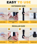 Step-by-step use of Heavy Duty Self Adhesive Cable Straps With Strong Sticky Backing Reusable Hook And Loop Ties, extended and regular sizes