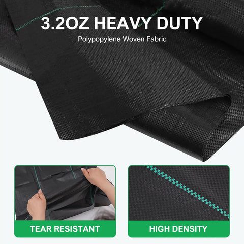 Close-up of Heavy Duty Weed Barrier Landscape Fabric 6 Feet By 300 Feet Ground Cover Mat 3.2 Oz Permeable Woven Geotextile, showing texture.