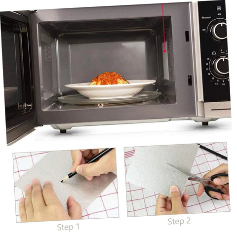 Person cutting Cuttable Mica Plates For Microwave Insulation Gasket Heat Resistant Waveform Sheets, DIY use in kitchen appliances